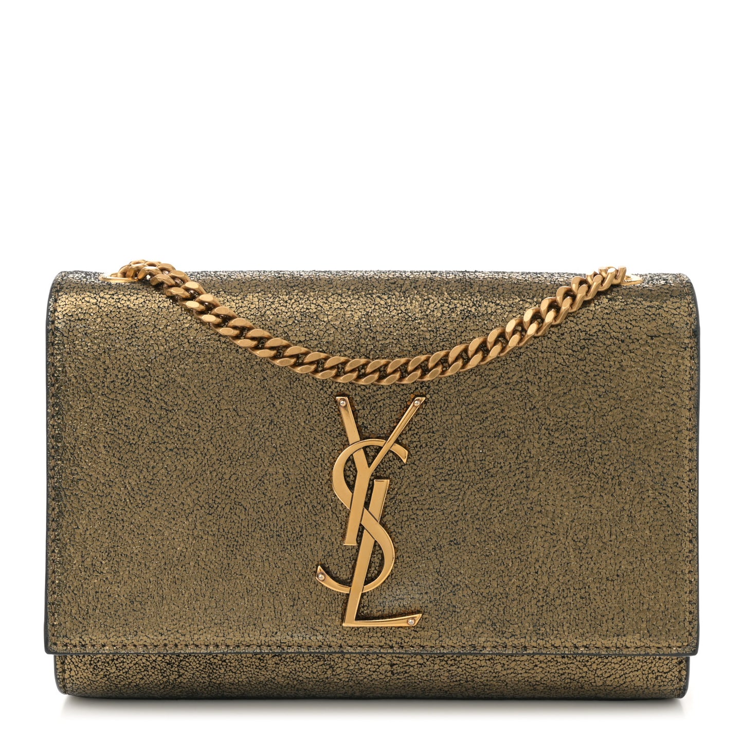 Metallic Calfskin Small Classic Monogram Kate Satchel Oro