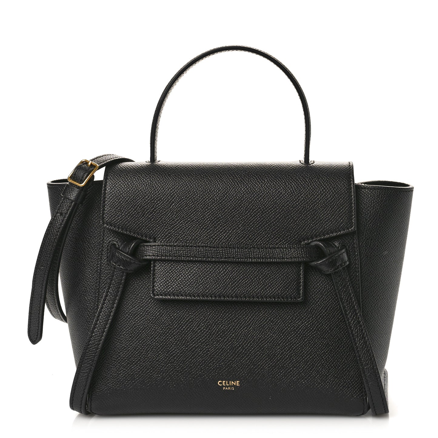 Grained Calfskin Nano Belt Bag Black