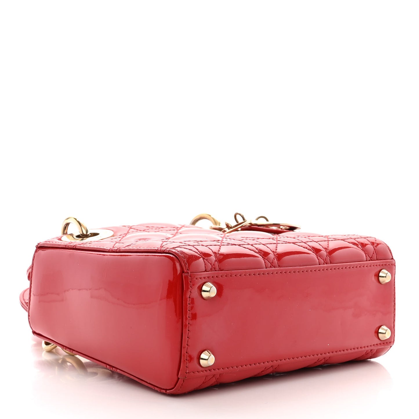 Patent Cannage Mini Lady Dior Red