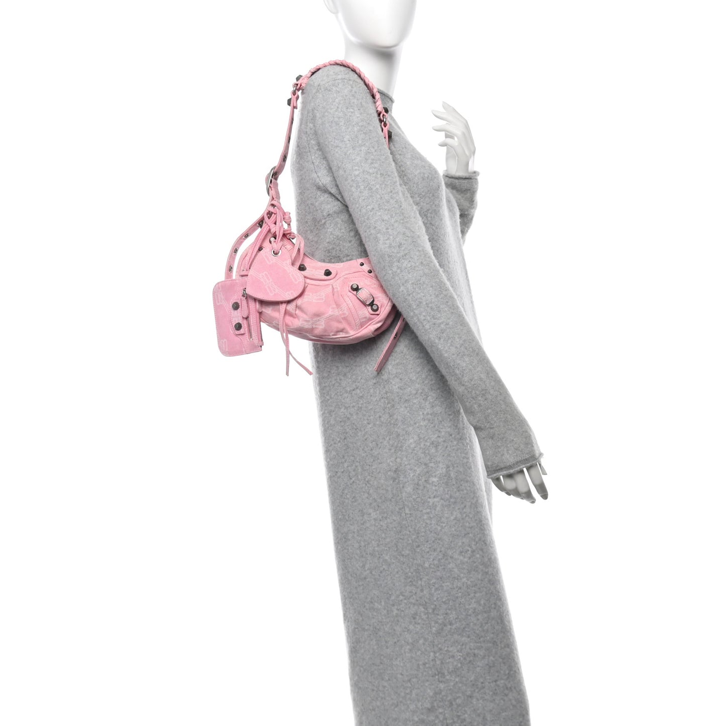 Denim BB Monogram Le Cagole Shoulder Bag XS Pink