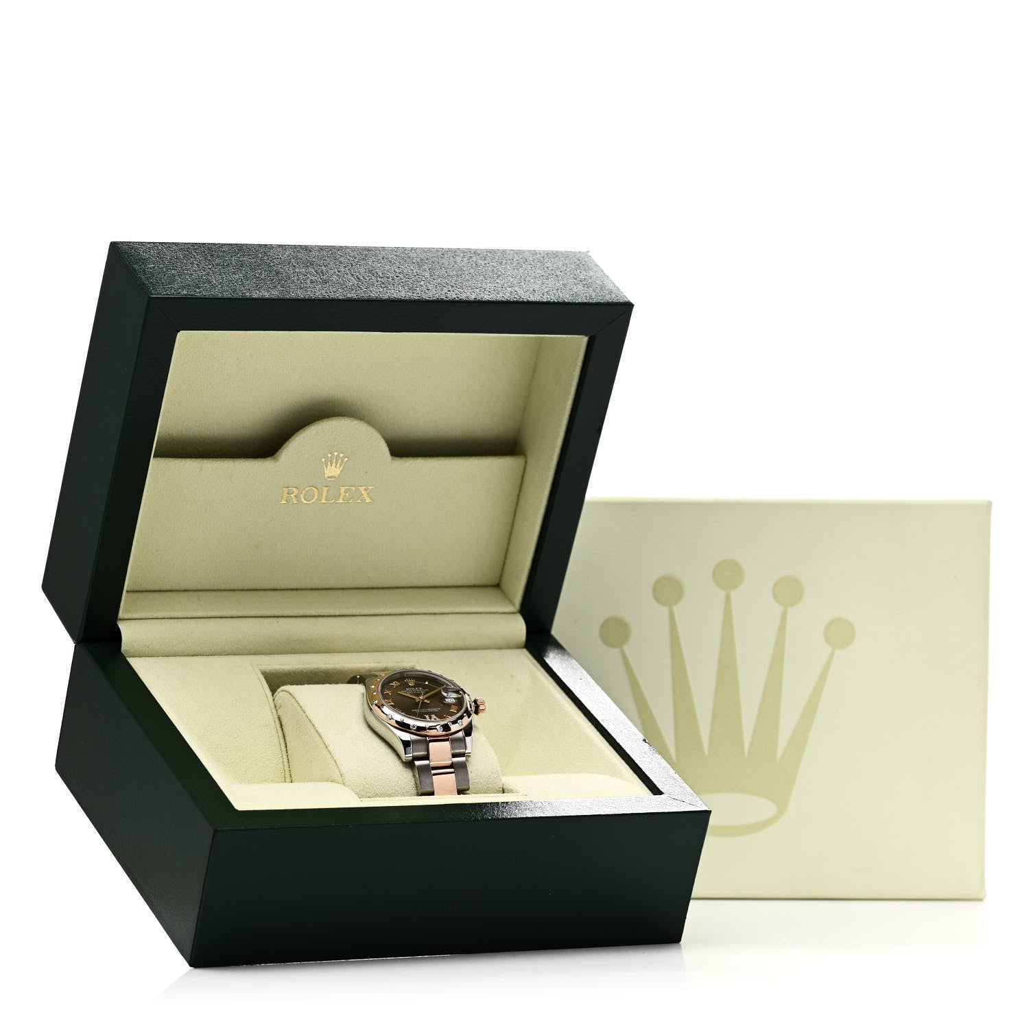 Rolex Stainless Steel 18K Everose Gold Diamond 31mm Oyster Perpetual Datejust Watch Chocolate Roman 178341 5 of 5