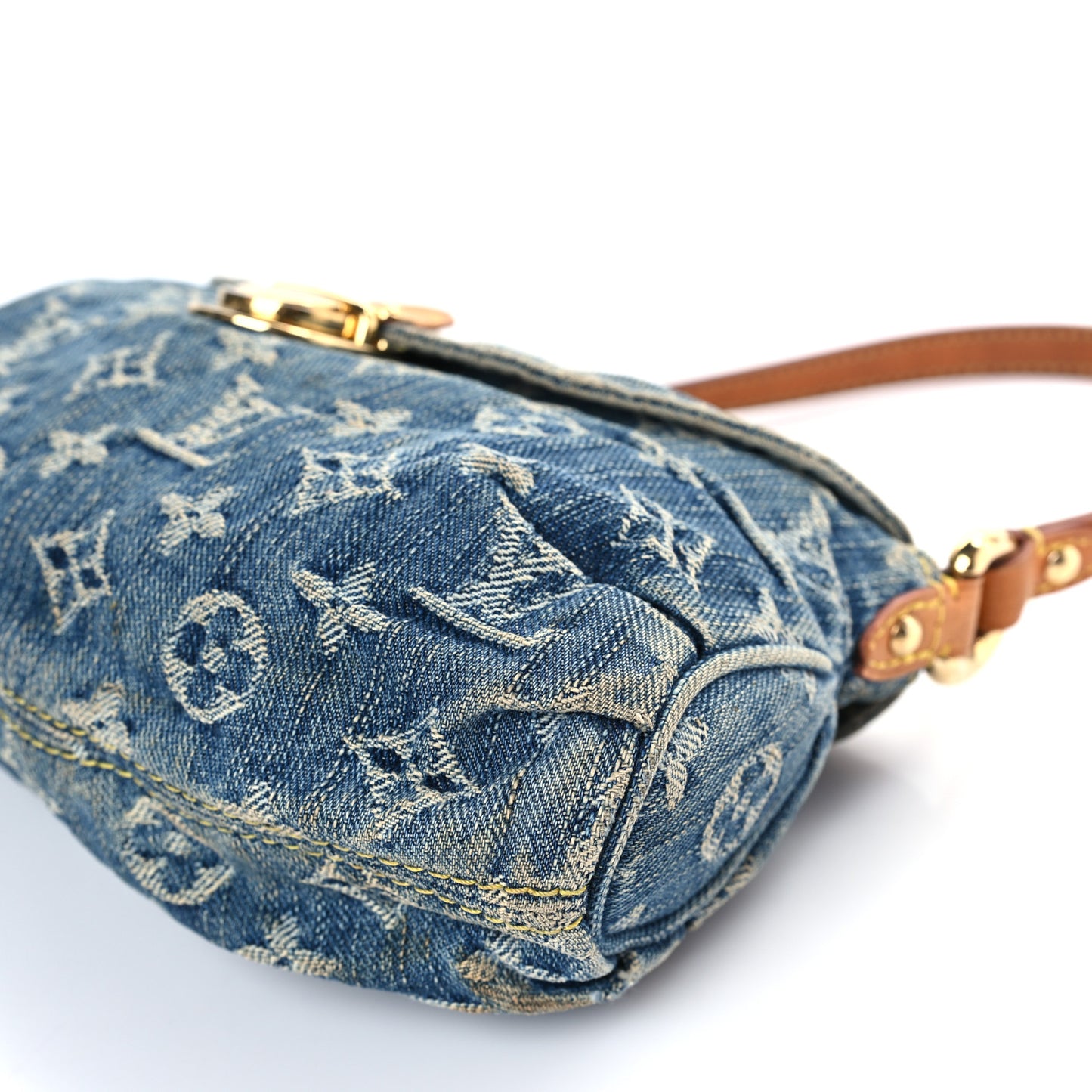 Monogram Denim Mini Pleaty Blue