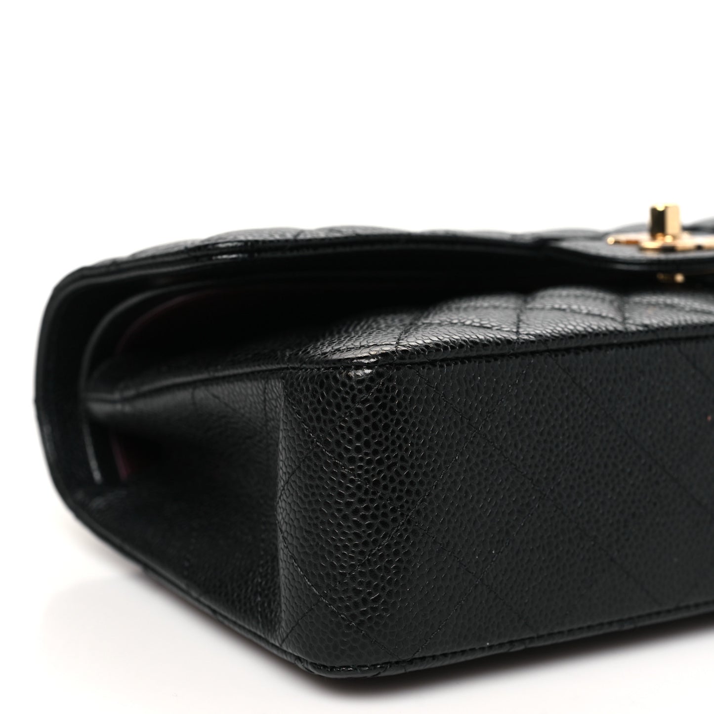 Caviar Quilted Small Double Flap Black