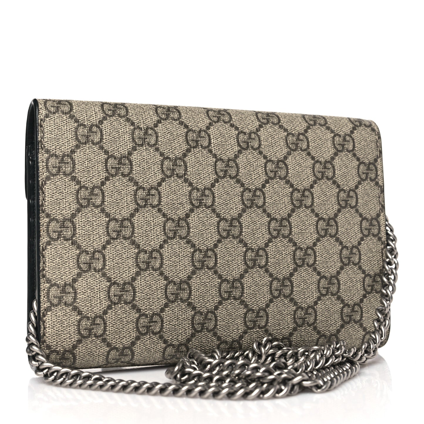GG Supreme Monogram Mini Dionysus Chain Wallet Beige Black