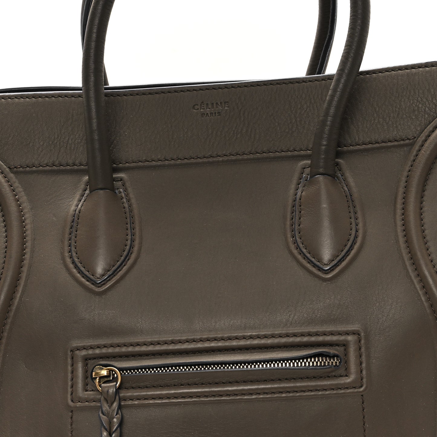 Smooth Calfskin Medium Phantom Luggage Khaki Cobalt Trim
