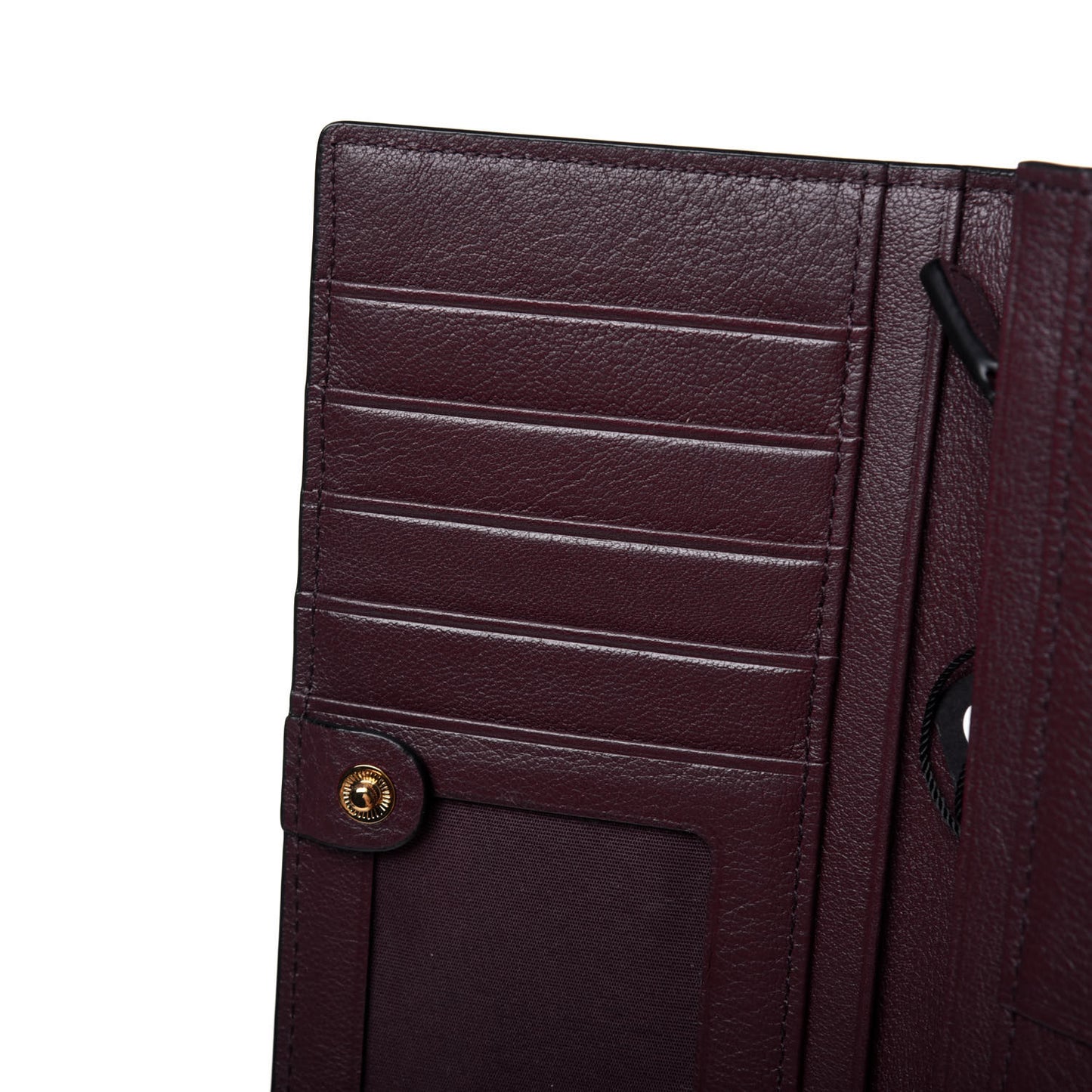 Calfskin Signature Monogram Klara Two Fold Wallet Rustic Brown