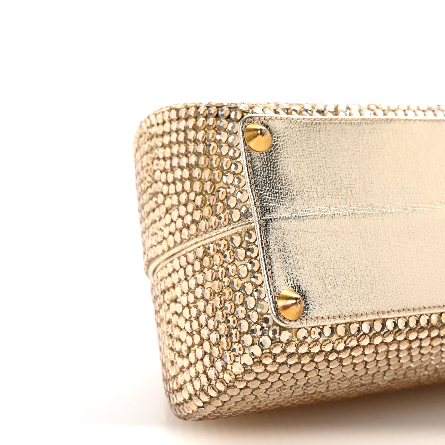 Swarovski Crystal Minaudiere Clutch Gold