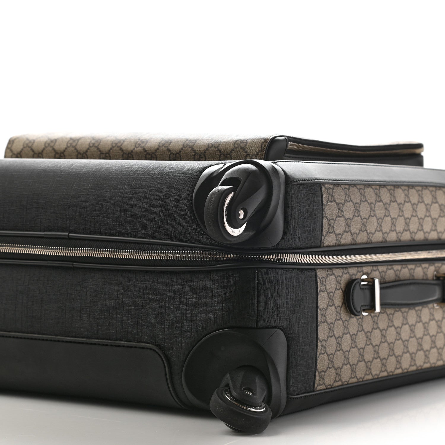 Gucci GG Supreme Monogram Four Wheel Suitcase Black 9 of 11