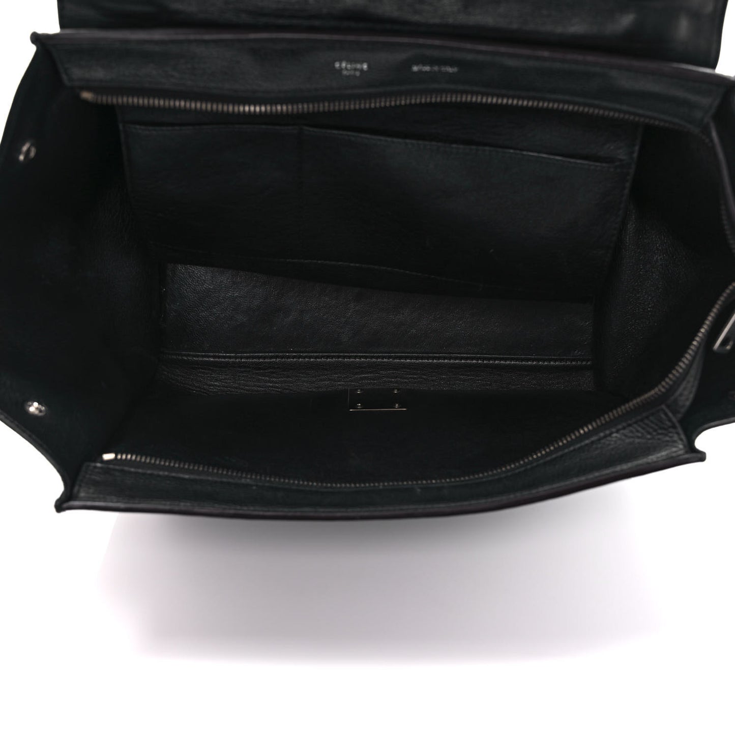 Drummed Calfskin Suede Medium Trapeze Black