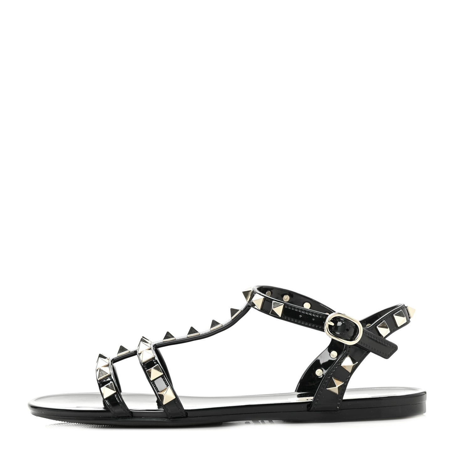 PVC Jelly Rockstud Caged Sandals 35 Black