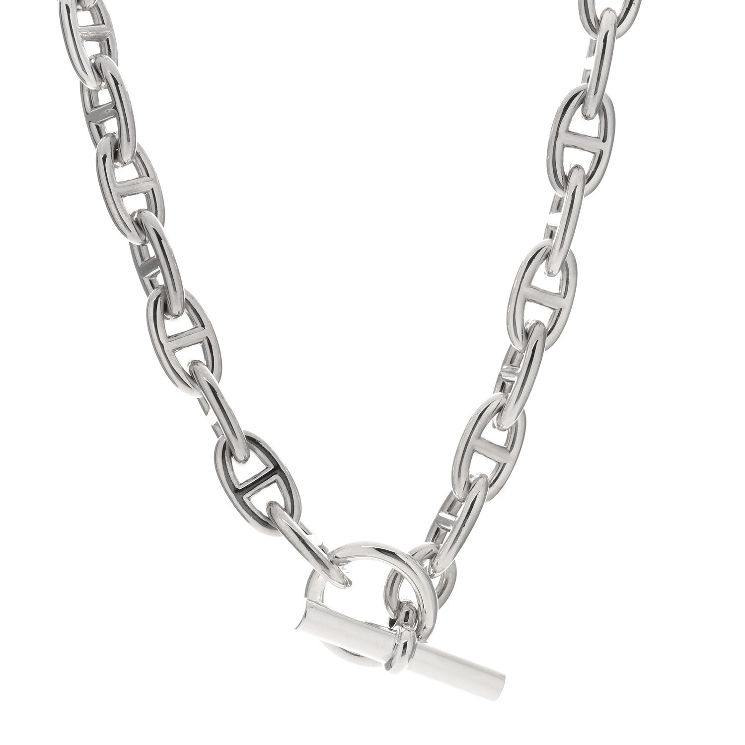 Hermes Sterling Silver GM Chaine D'Ancre Necklace 1310599