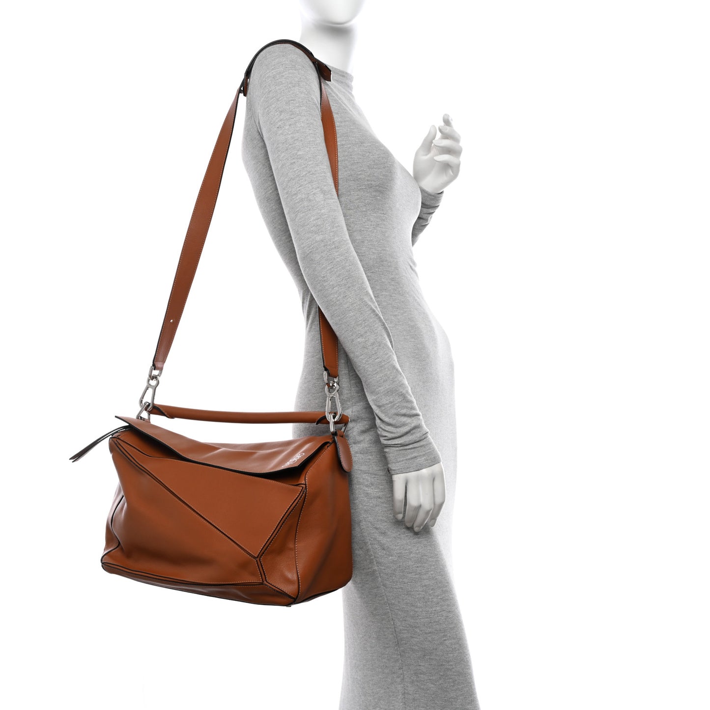 Calfskin Large Puzzle Bag Tan