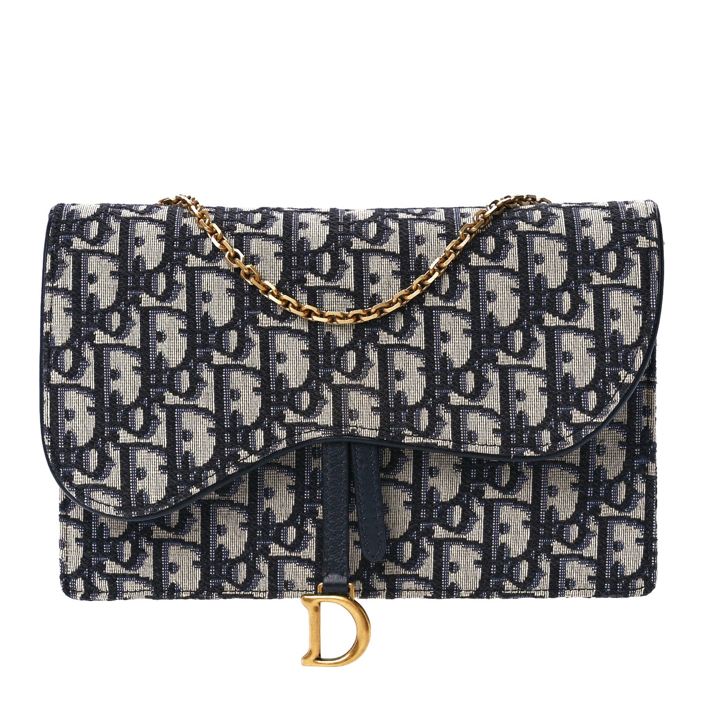Oblique Saddle Chain Pouch Blue