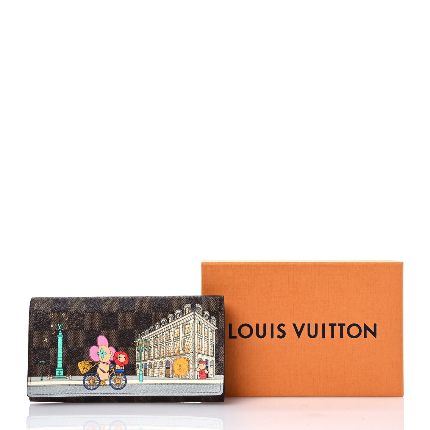 Damier Ebene 2022 Christmas Animation London Sarah Wallet Pink