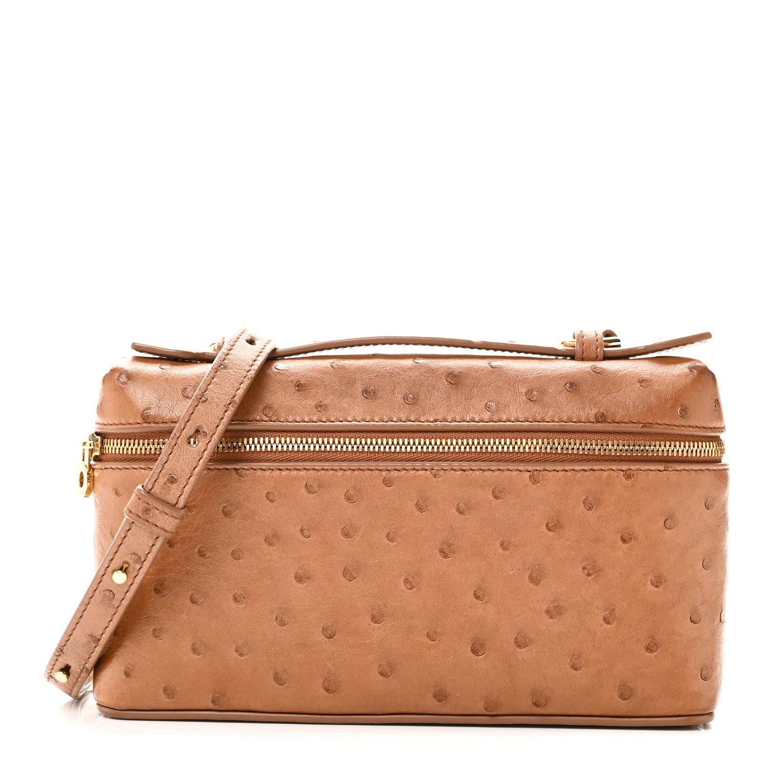 Loro Piana Ostrich L19 Extra Pocket Pouch Cognac 1857685