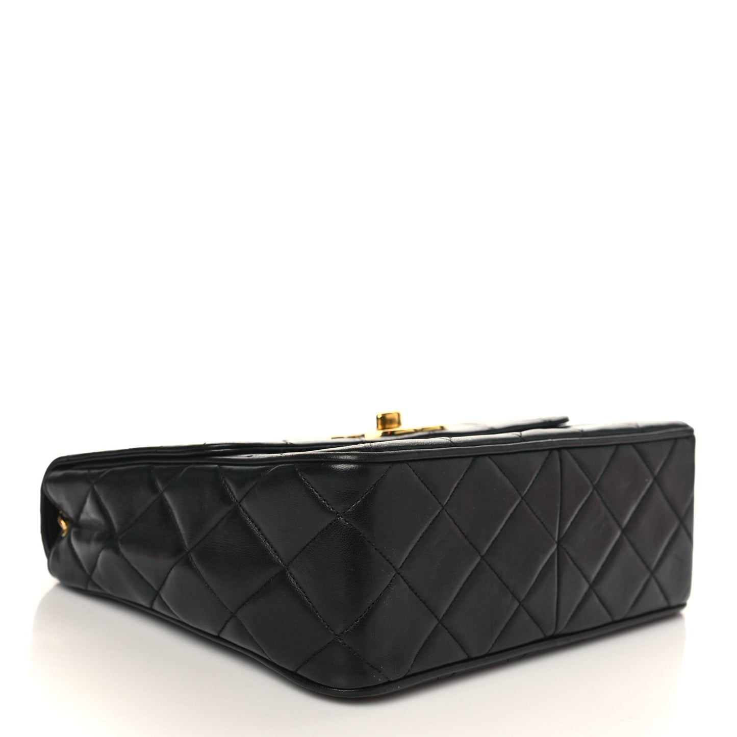 Lambskin Quilted Mini Square Flap Bag Black