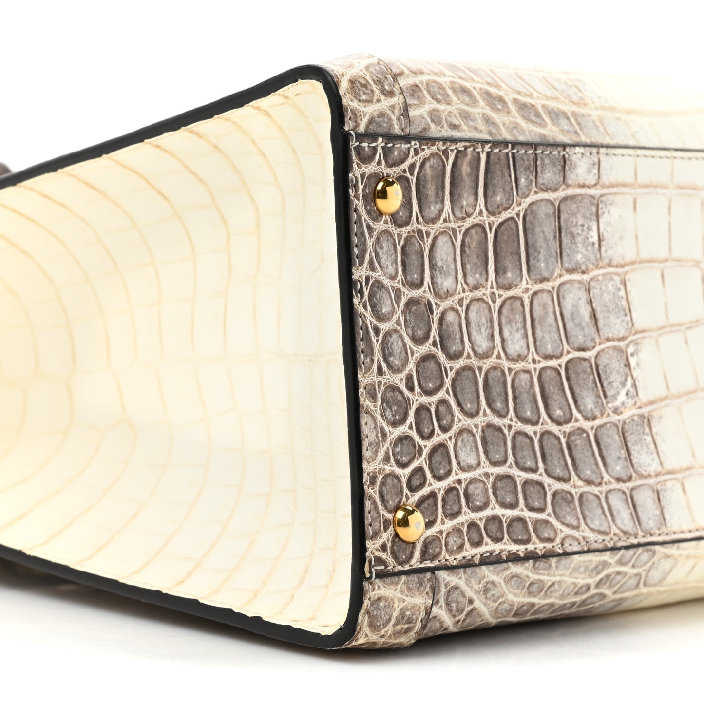 Crocodile Himalaya Medium Diana Tote White