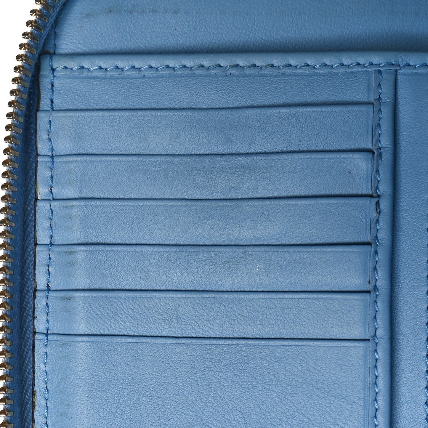 Soft Microguccissima Zip Around Organizer Wallet Mineral Blue