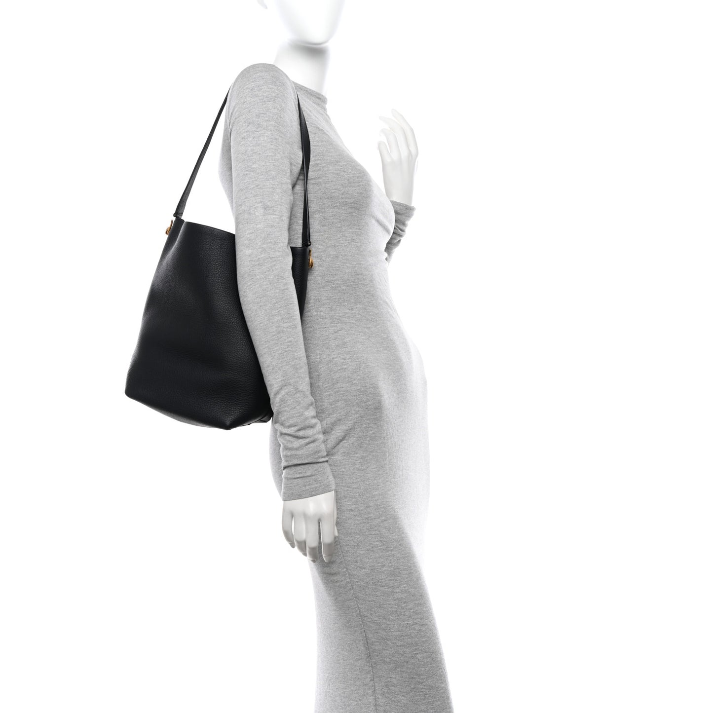 Grained Calfskin Medium N/S Park Tote Black