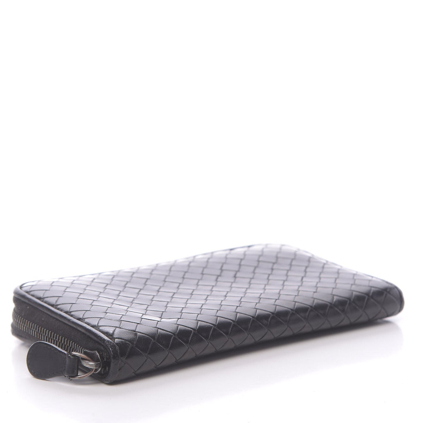 Nappa Intrecciato Zip Around Wallet Black