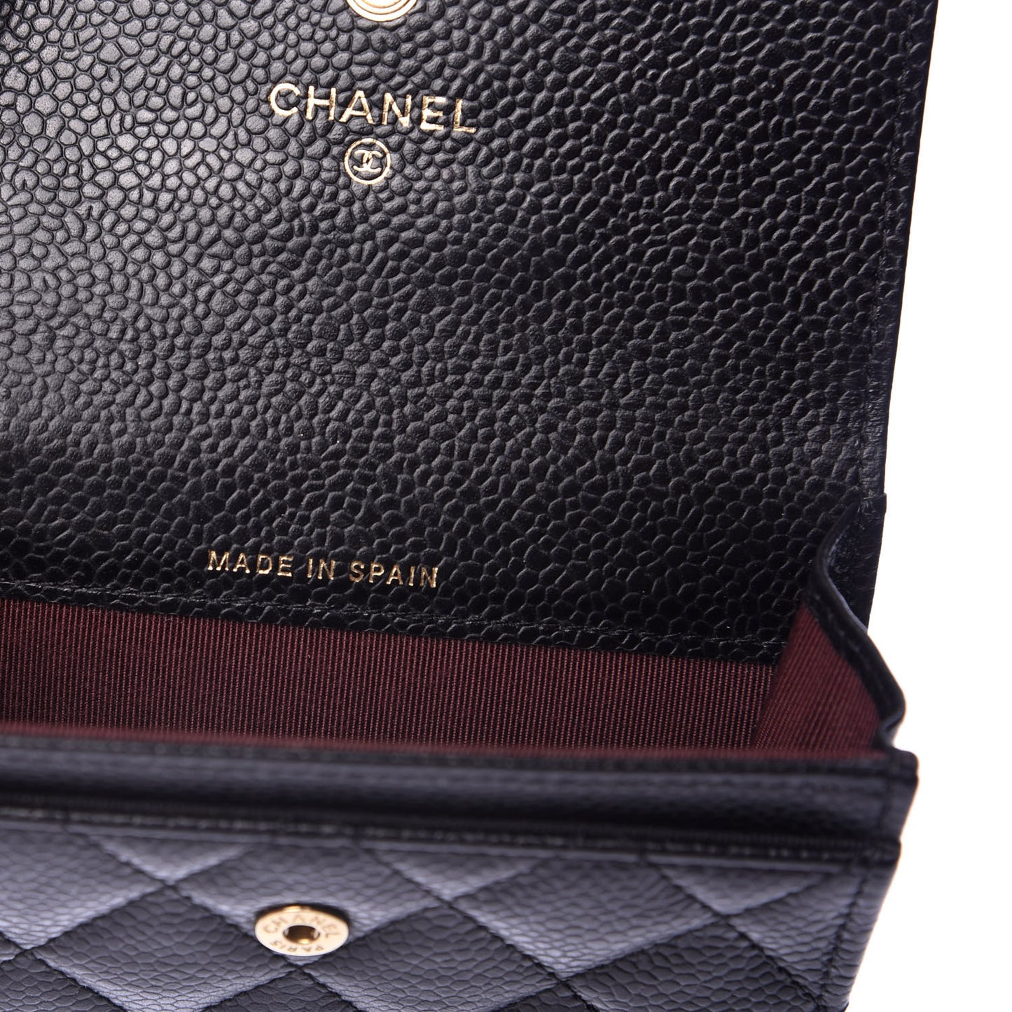 Caviar Quilted Flap Card Holder Black