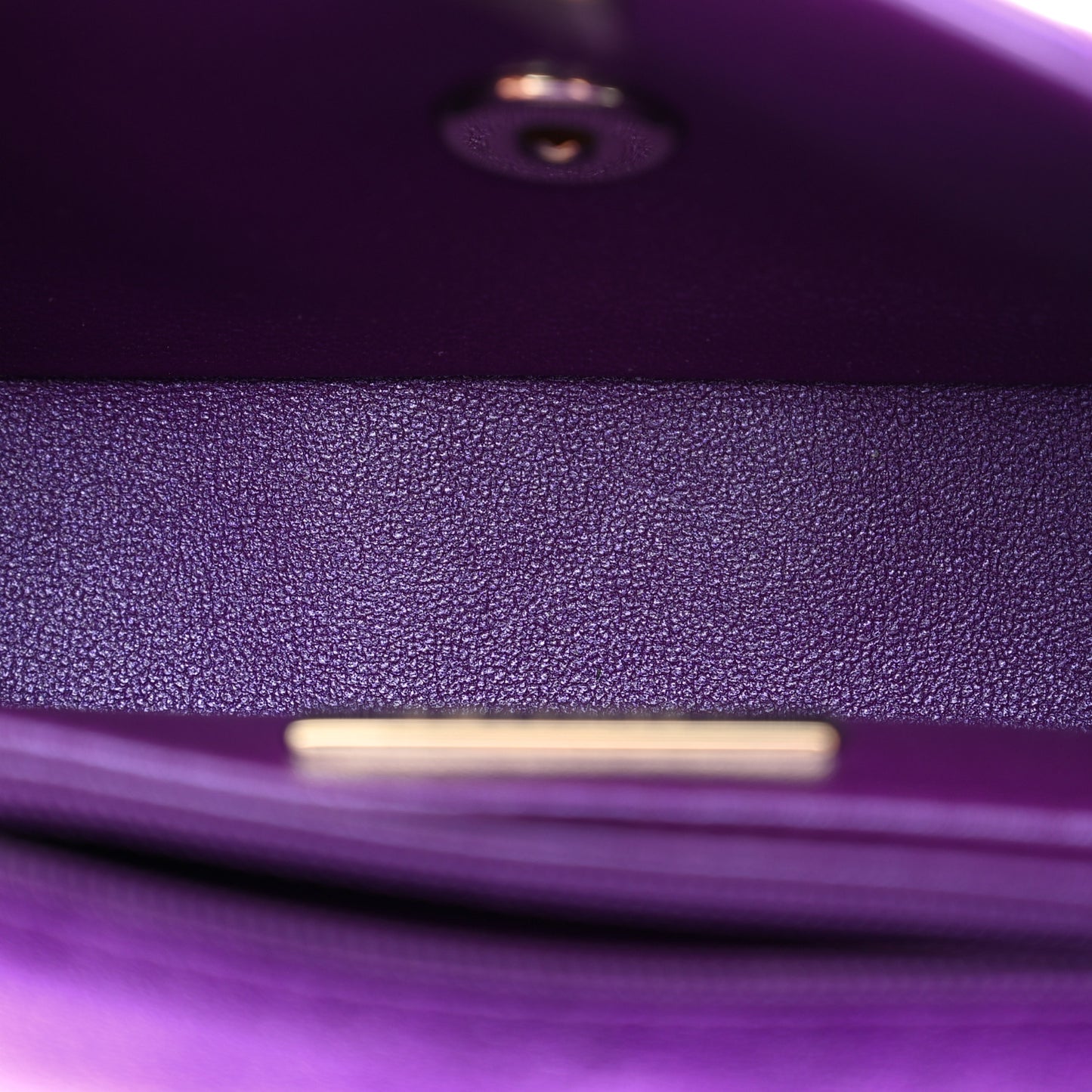 Mirror Calfskin Metallic Calfskin Quilted Hollywood Boulevard Mini Flap With Star Coin Purse Purple