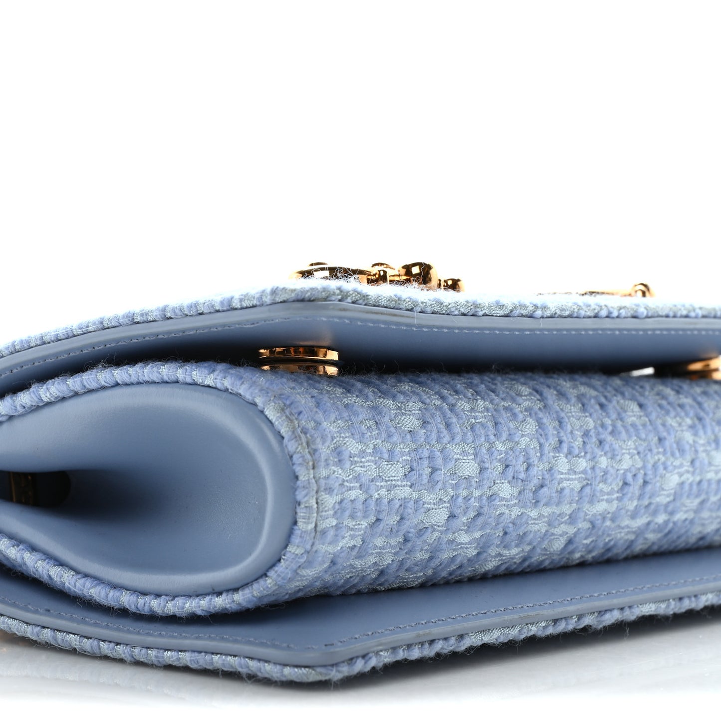 Calfskin Boucle DG Girls Phone Shoulder Bag Light Blue