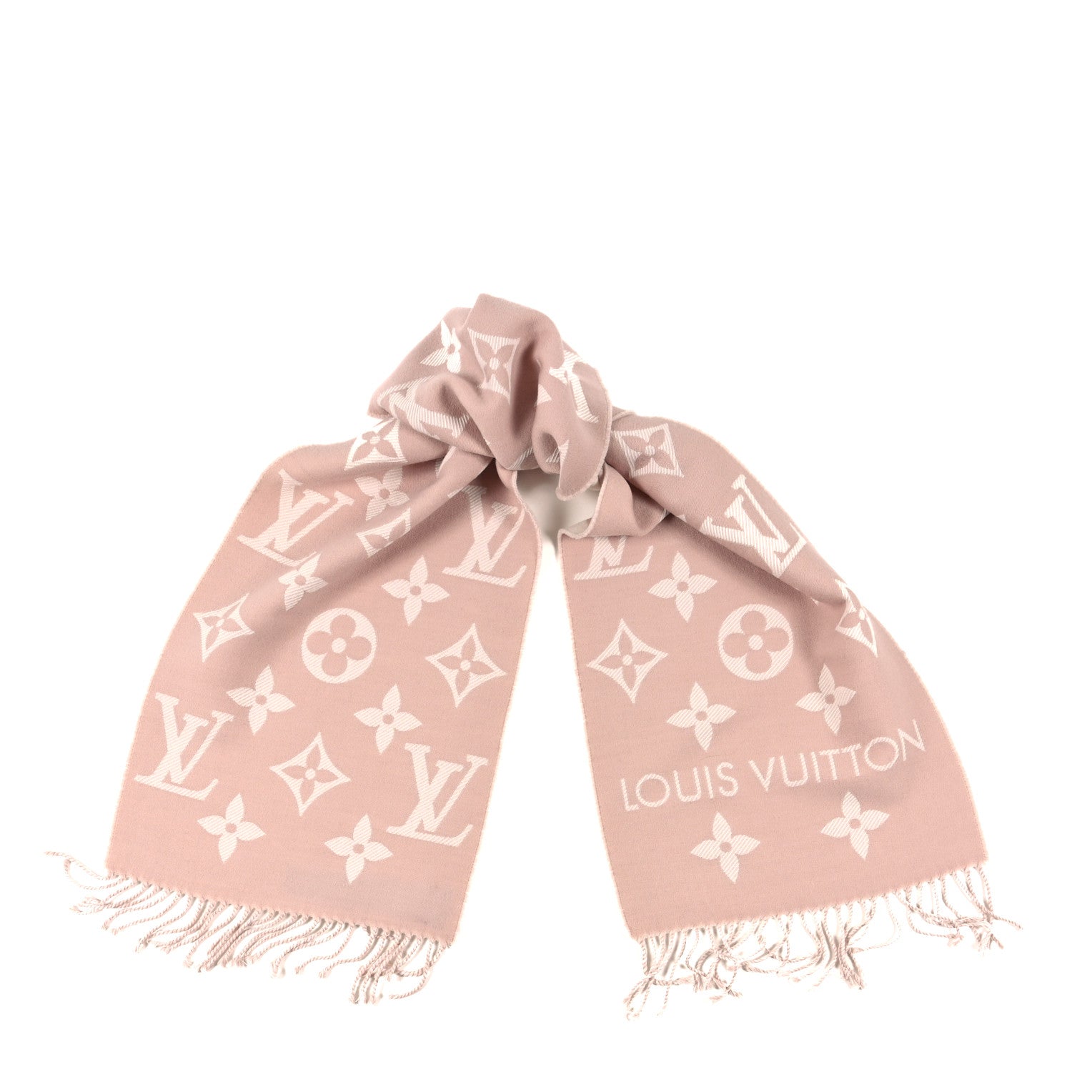 Louis Vuitton Wool Monogram LV Essential Scarf Beige Rose 1752433