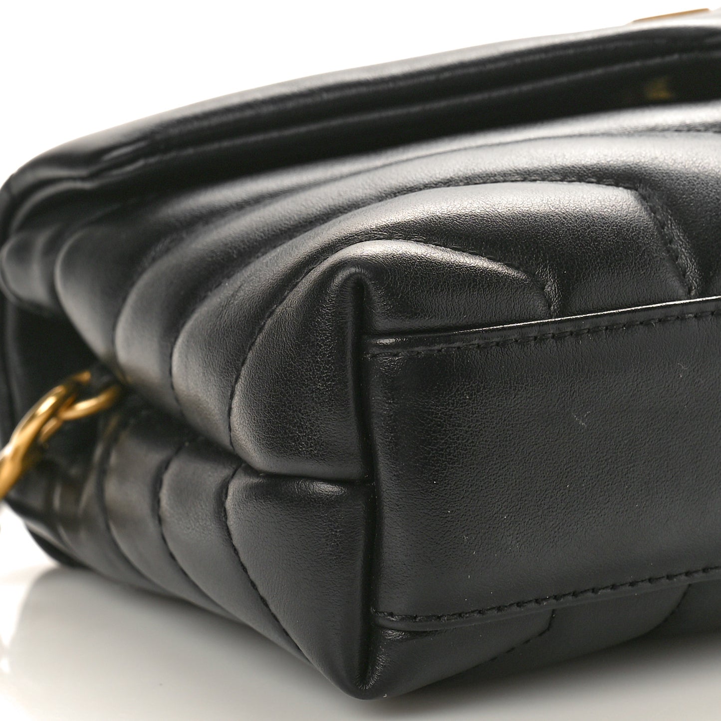 Calfskin Y Quilted Monogram Toy Loulou Crossbody Bag Black
