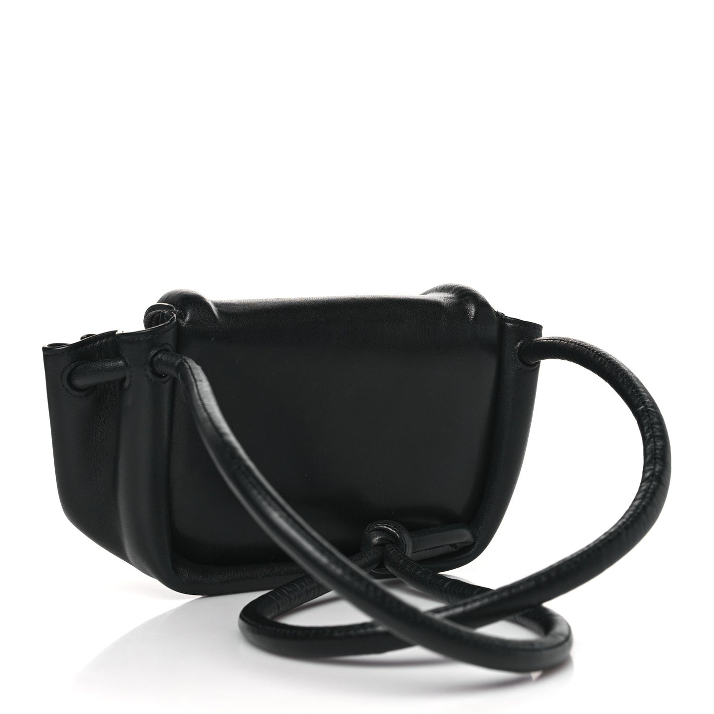 Lambskin Small Beak Triangle Flap Shoulder Bag Black