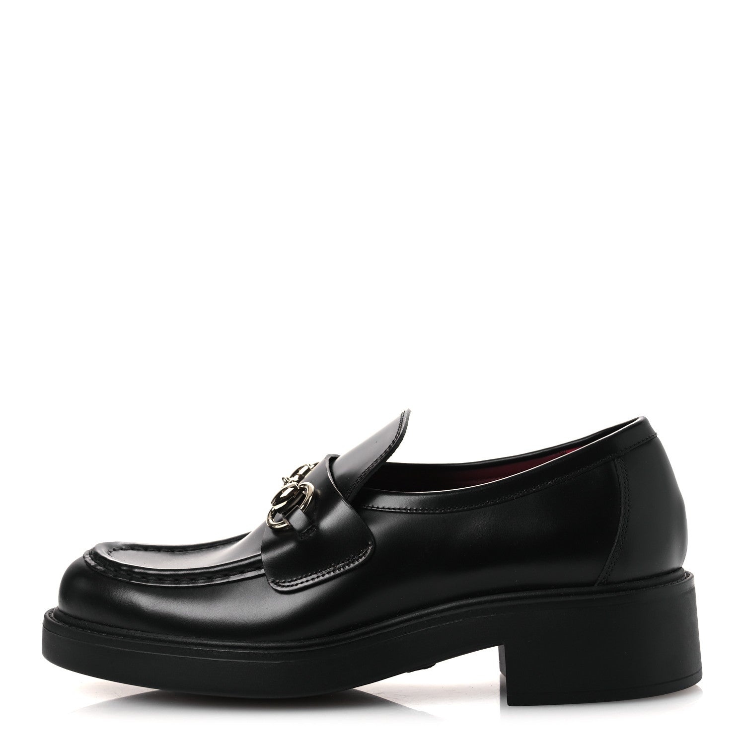こ*ば様 Gucci ローファー Gucci Calfskin Horsebit Womens Lug Sole Loafers 38.5 Black 1901671