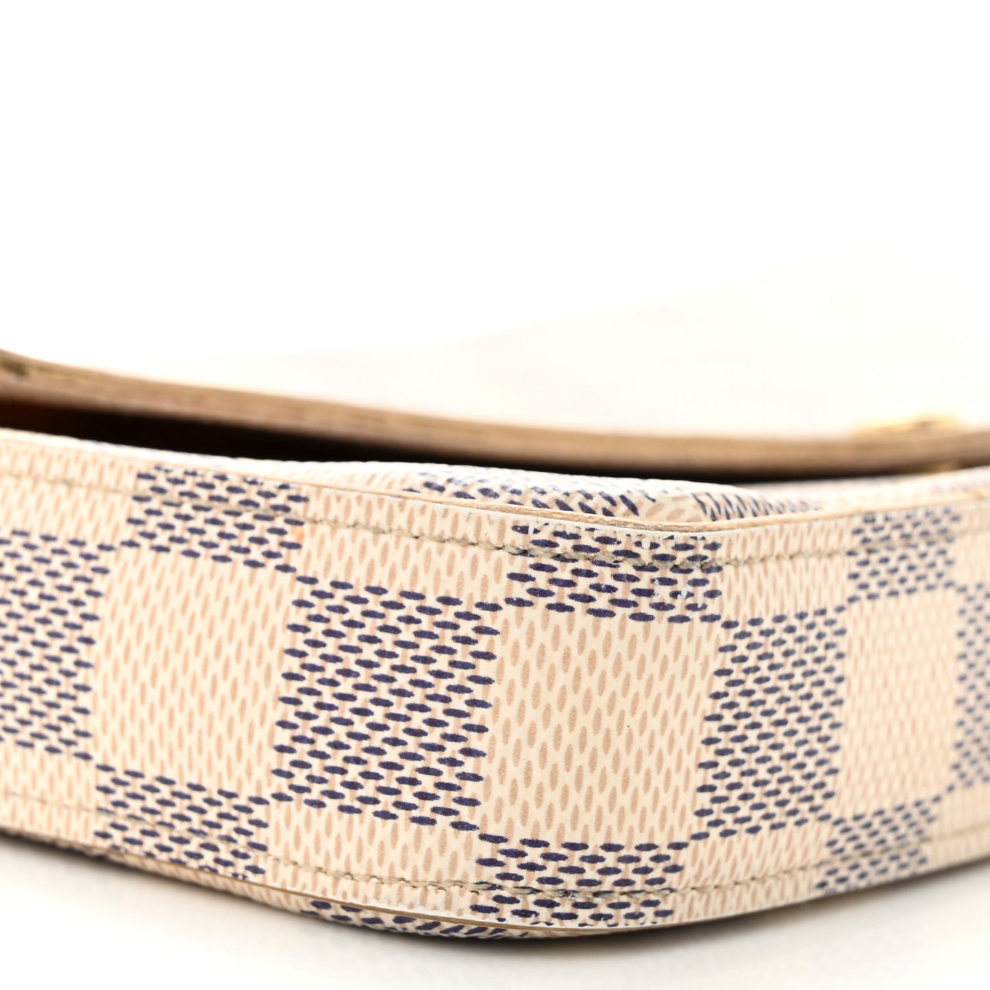 Damier Azur Pochette Felicie Chain Wallet Rose Ballerine