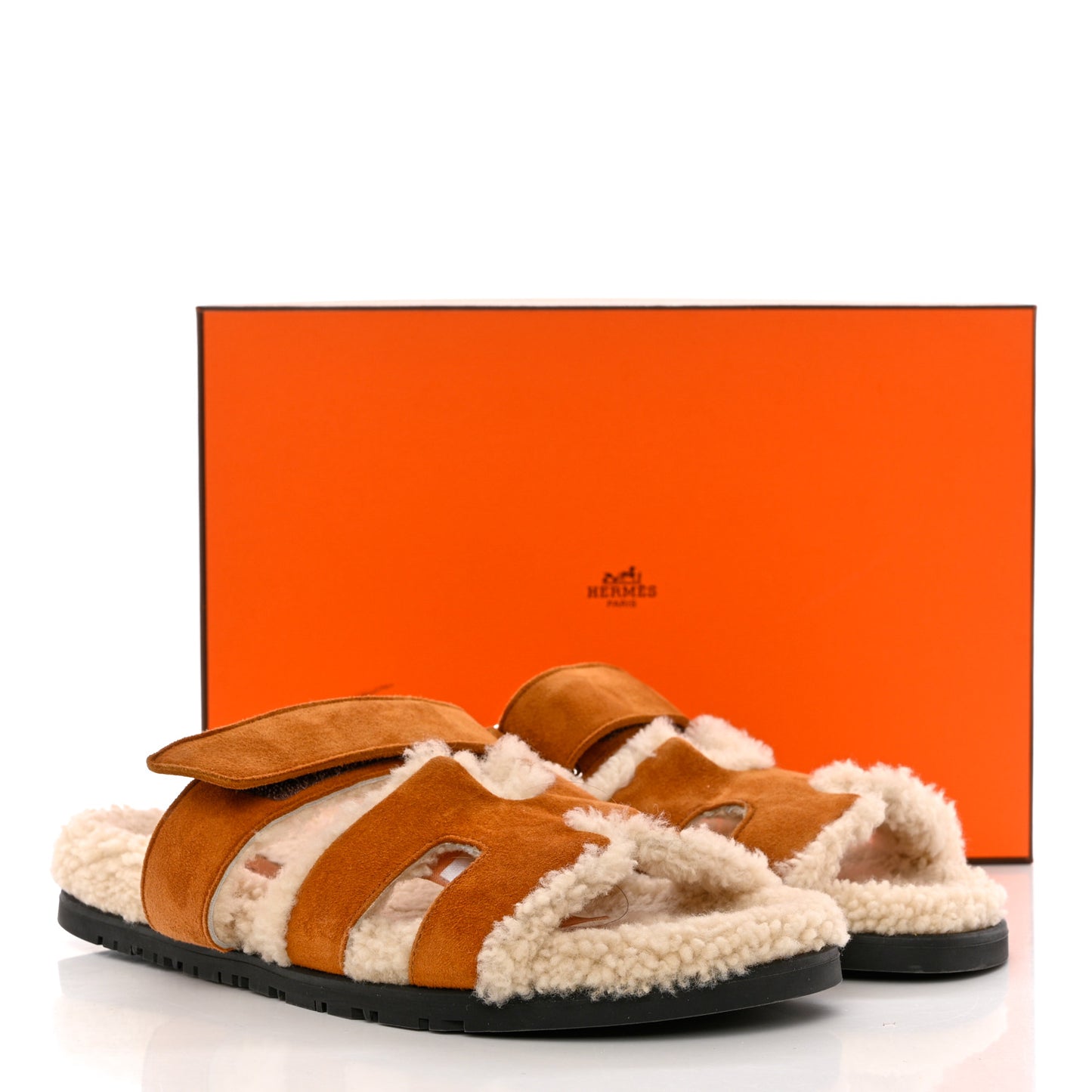 Suede Goatskin Woolskin Womens Chypre Sandals 39 Brun Fume Ecru