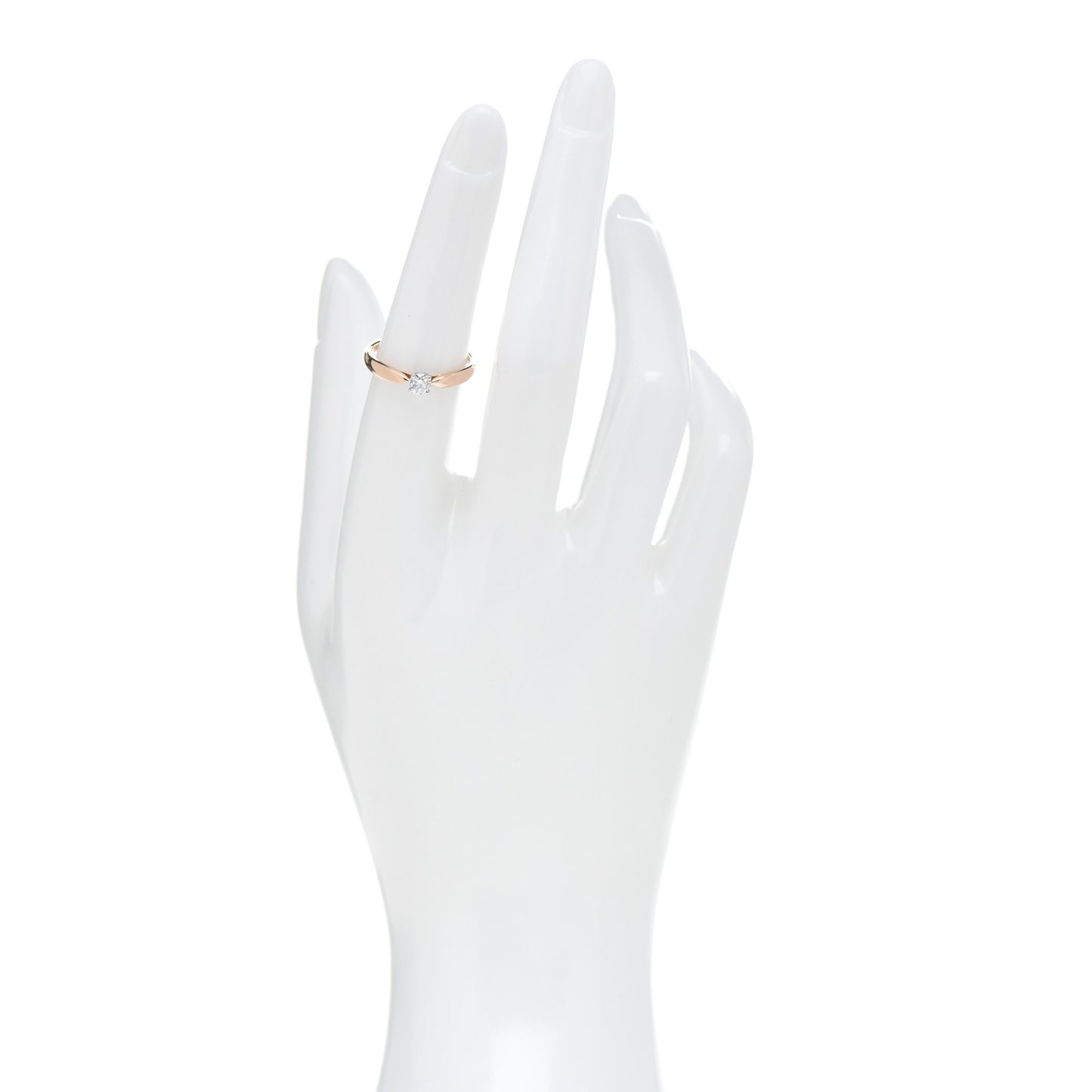 18K Rose Gold Platinum Diamond .19ct Harmony Solitaire Engagement Ring 52 6