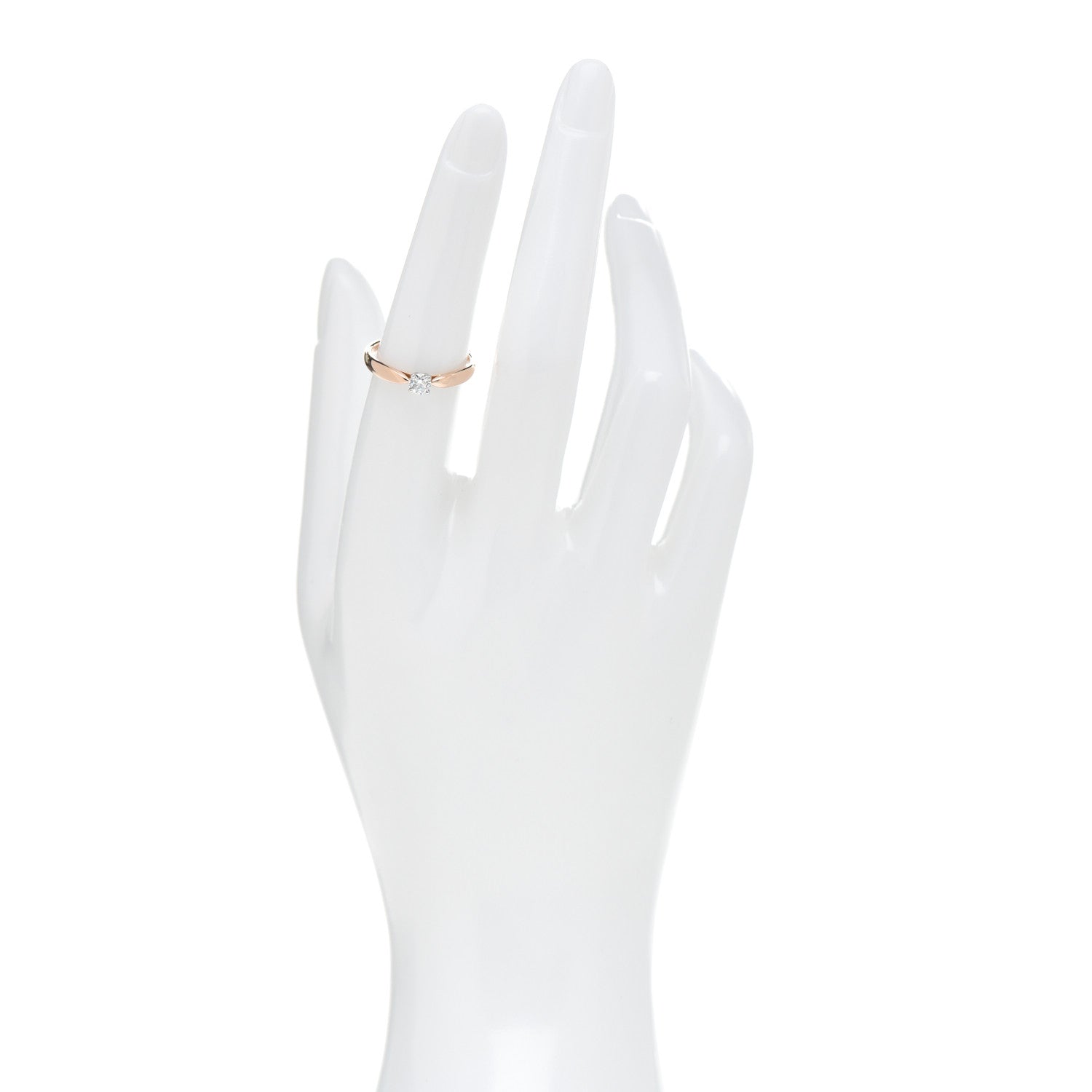Tiffany 18K Rose Gold Platinum Diamond .19ct Harmony Solitaire Engagement Ring 52 6 2 of 5