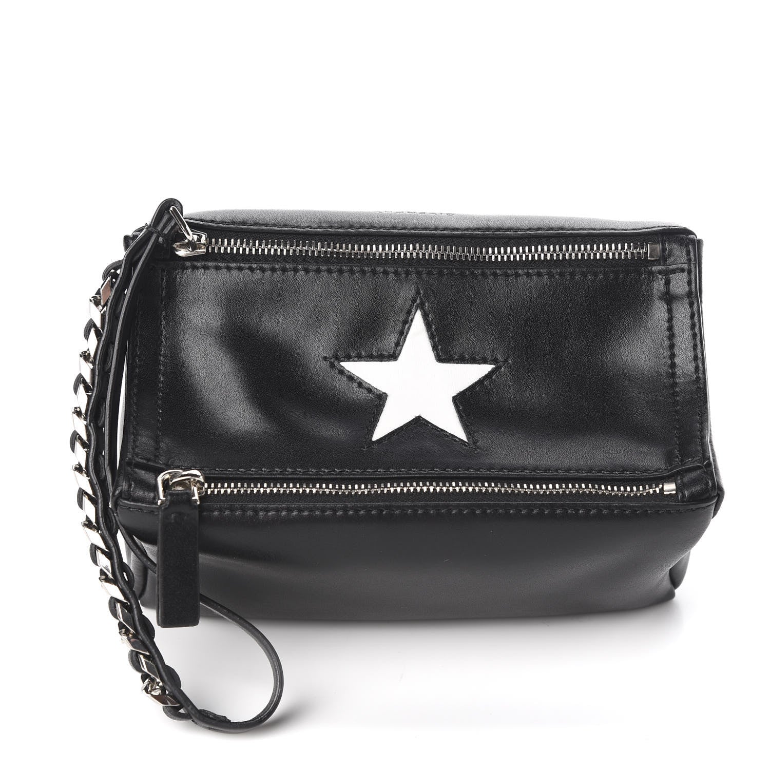 Givenchy Calfskin Star Pandora Wristlet Black 1 of 9
