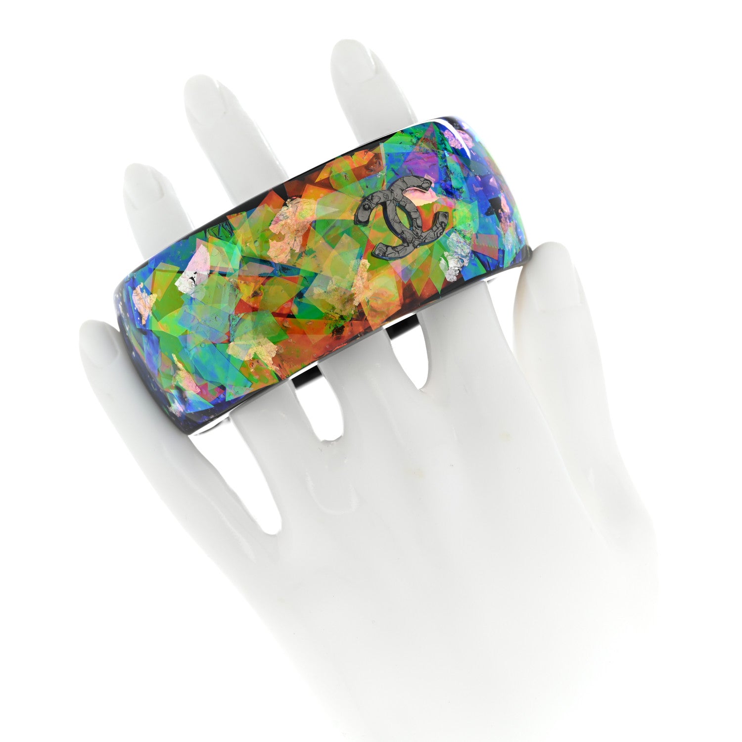 Chanel Resin CC Confetti Cuff 2 of 4