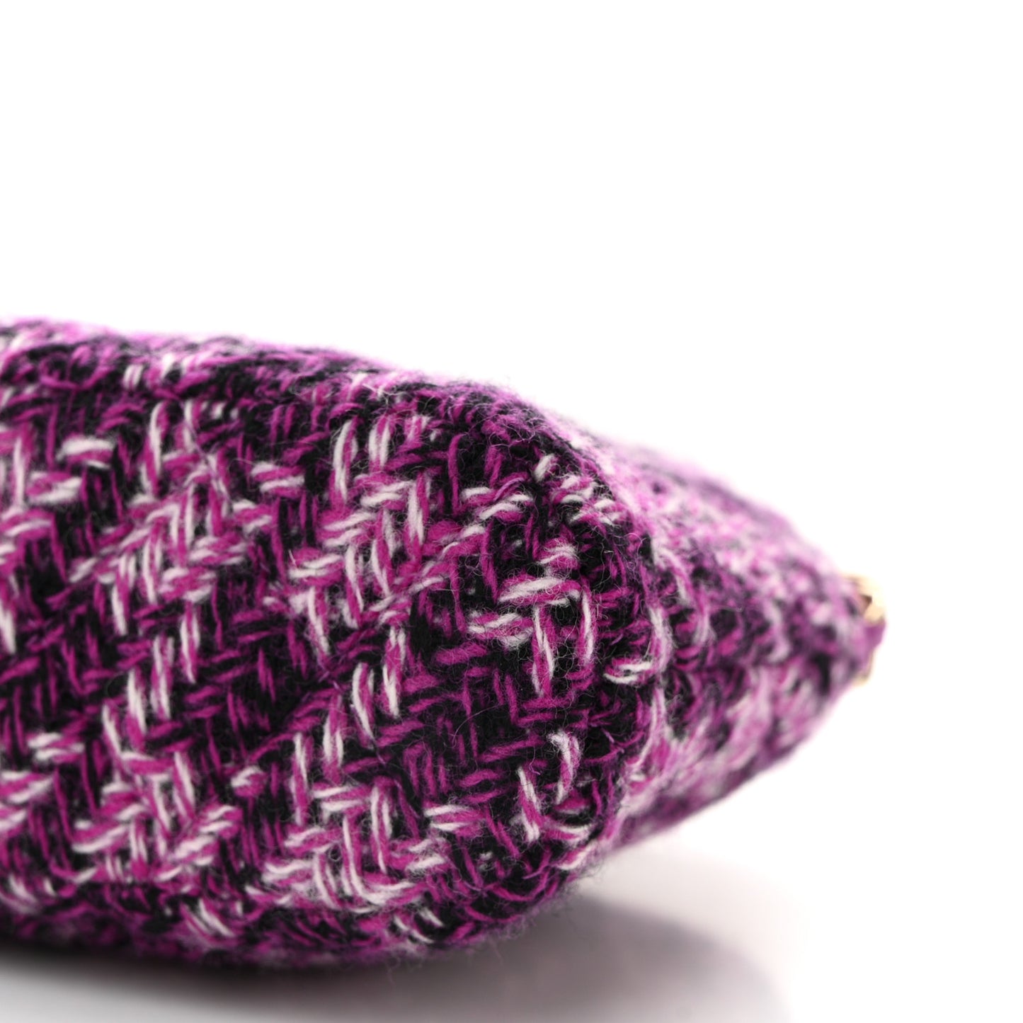 Tweed Quilted Mini Clutch With Chain Purple