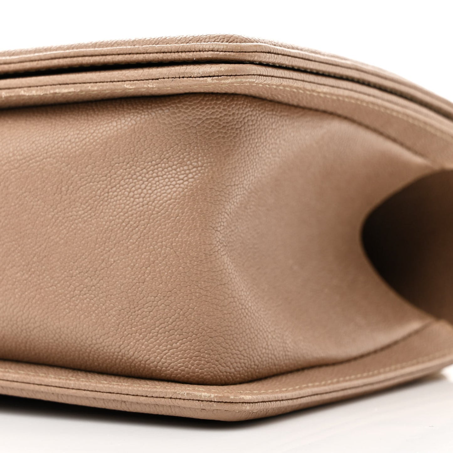 Caviar Quilted Medium Boy Flap Beige