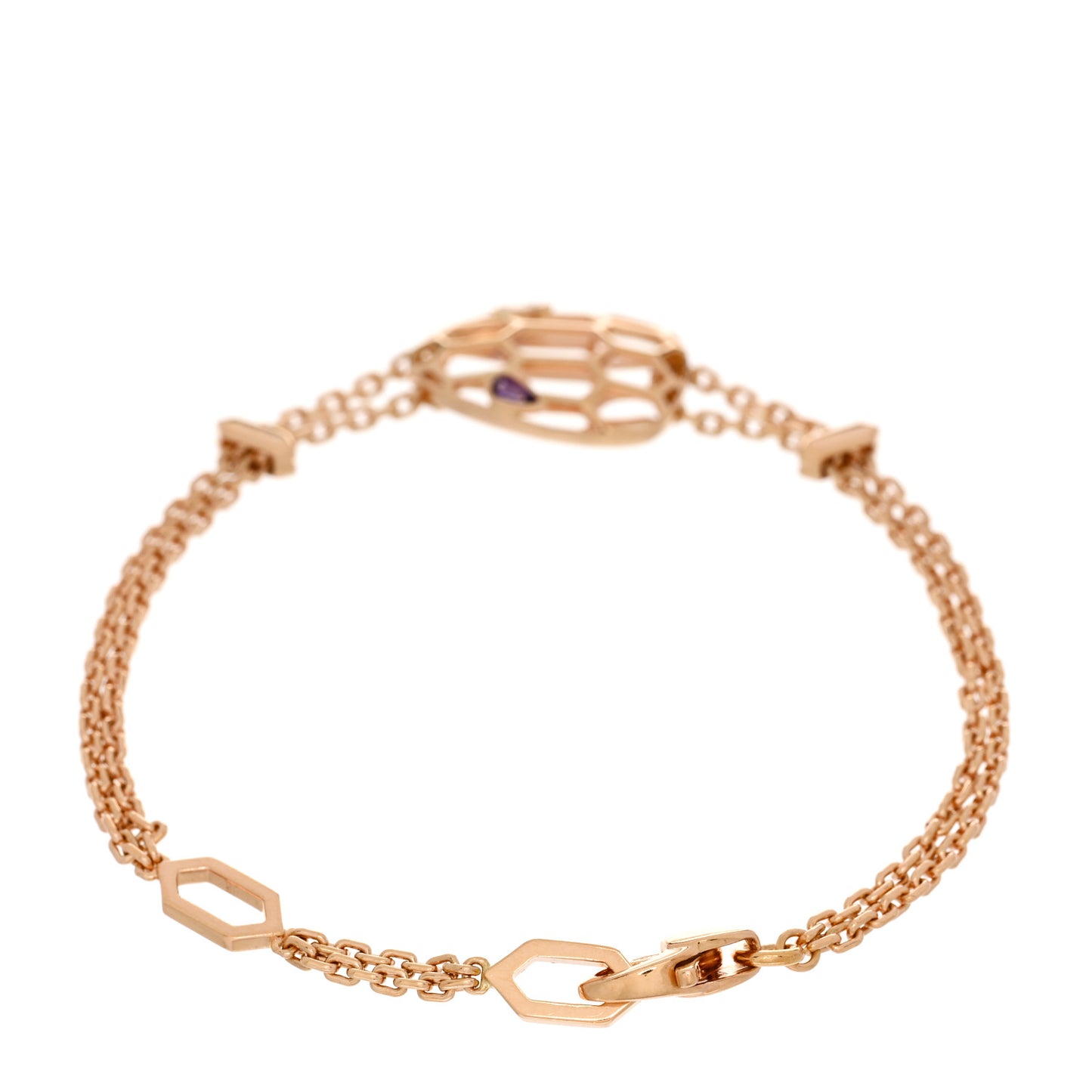 18K Rose Gold Amethyst Serpenti Seduttori Bracelet SM