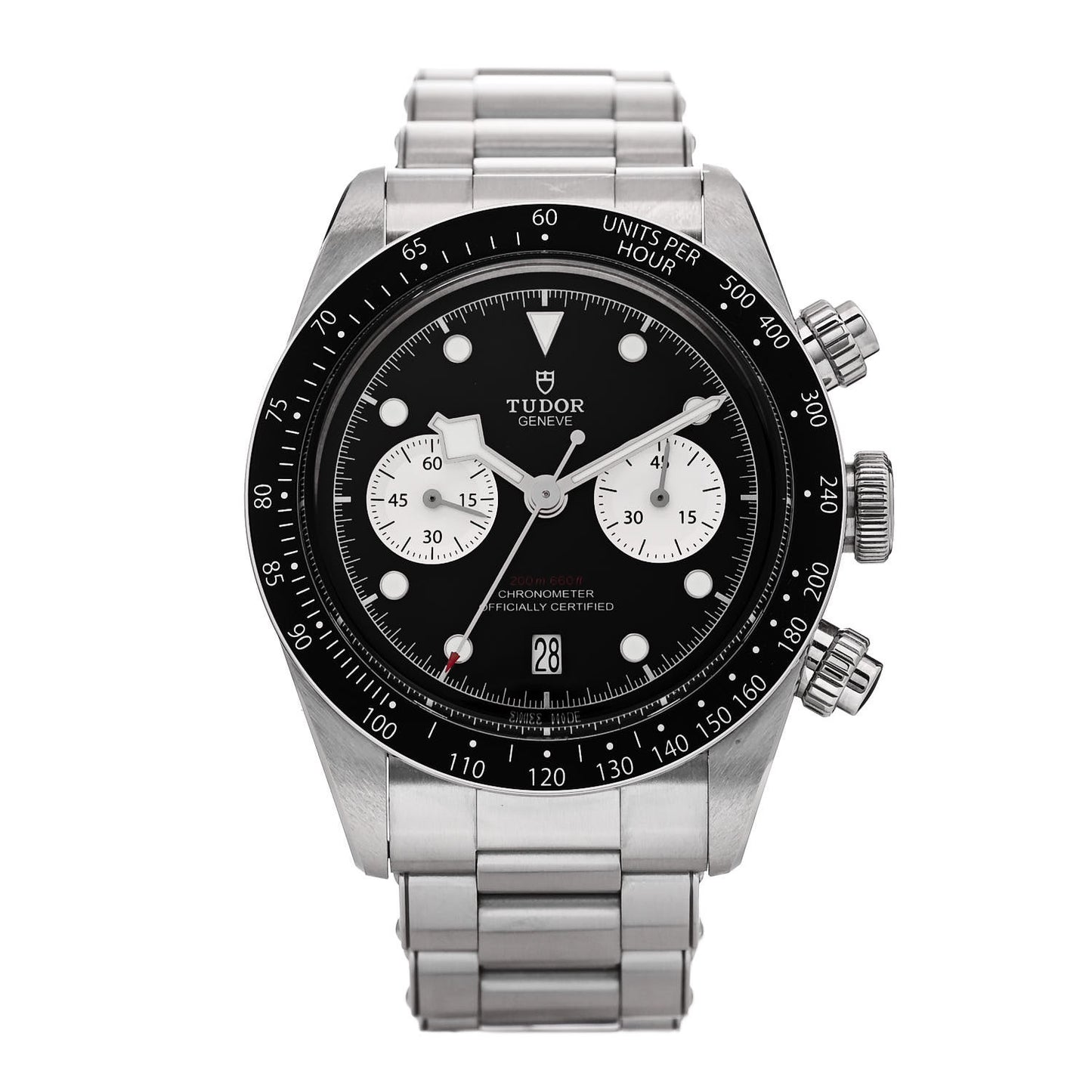 Stainless Steel 41mm Black Bay Chronograph Reverse Panda Automatic Watch Black 79360N