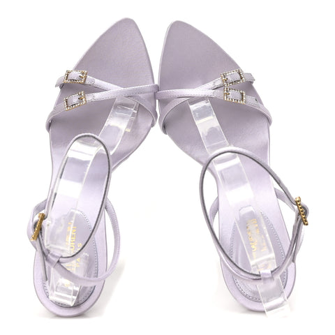 Crepe Satin Crystal New Nuit 110 Sandals 38 Poly Grey