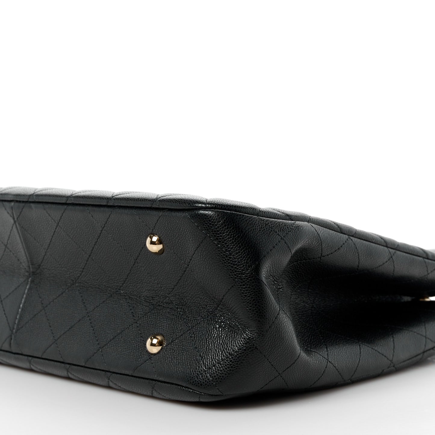 Caviar Quilted Large Shopping Tote Black