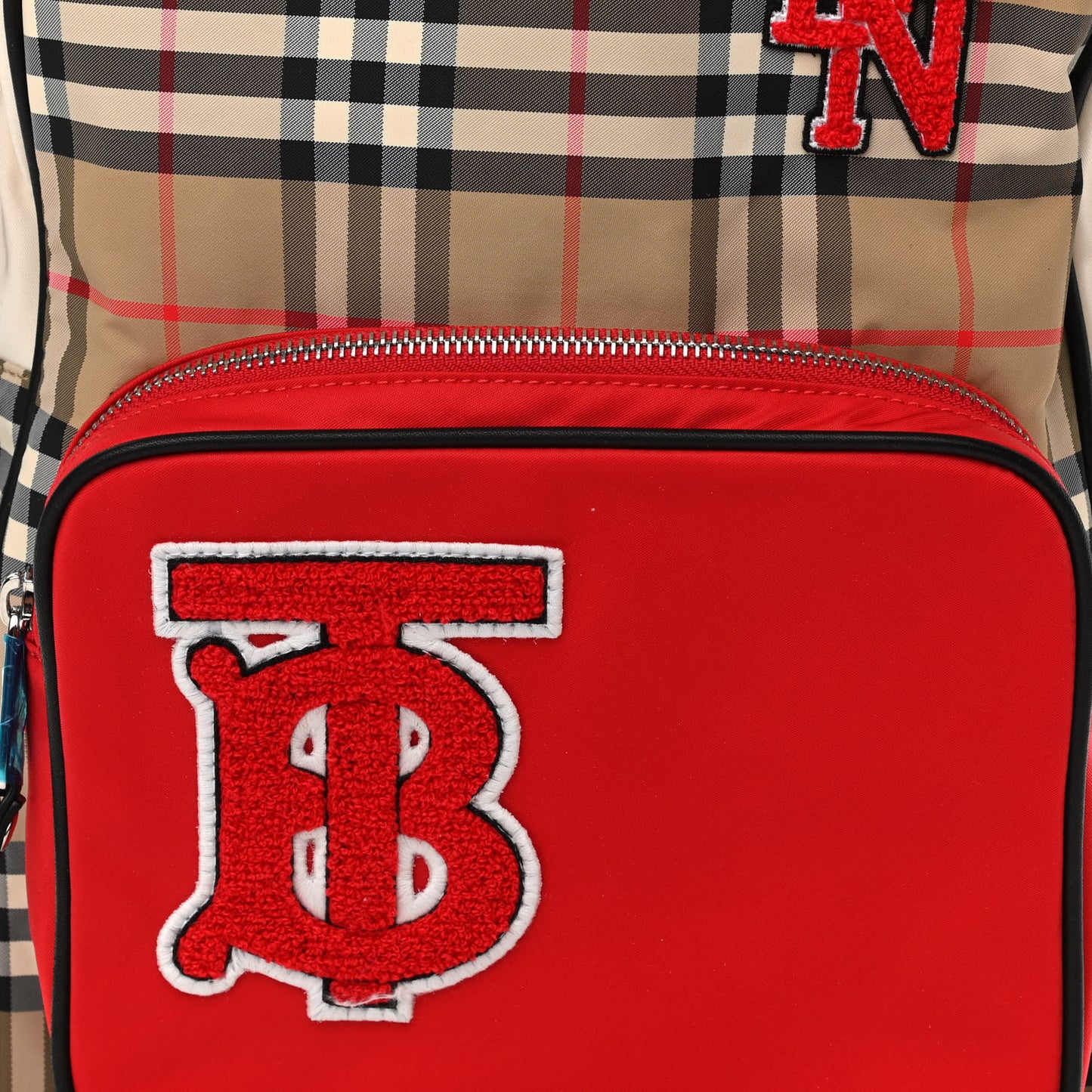 Econyl Vintage Check Kids Monogram Backpack Archive Beige