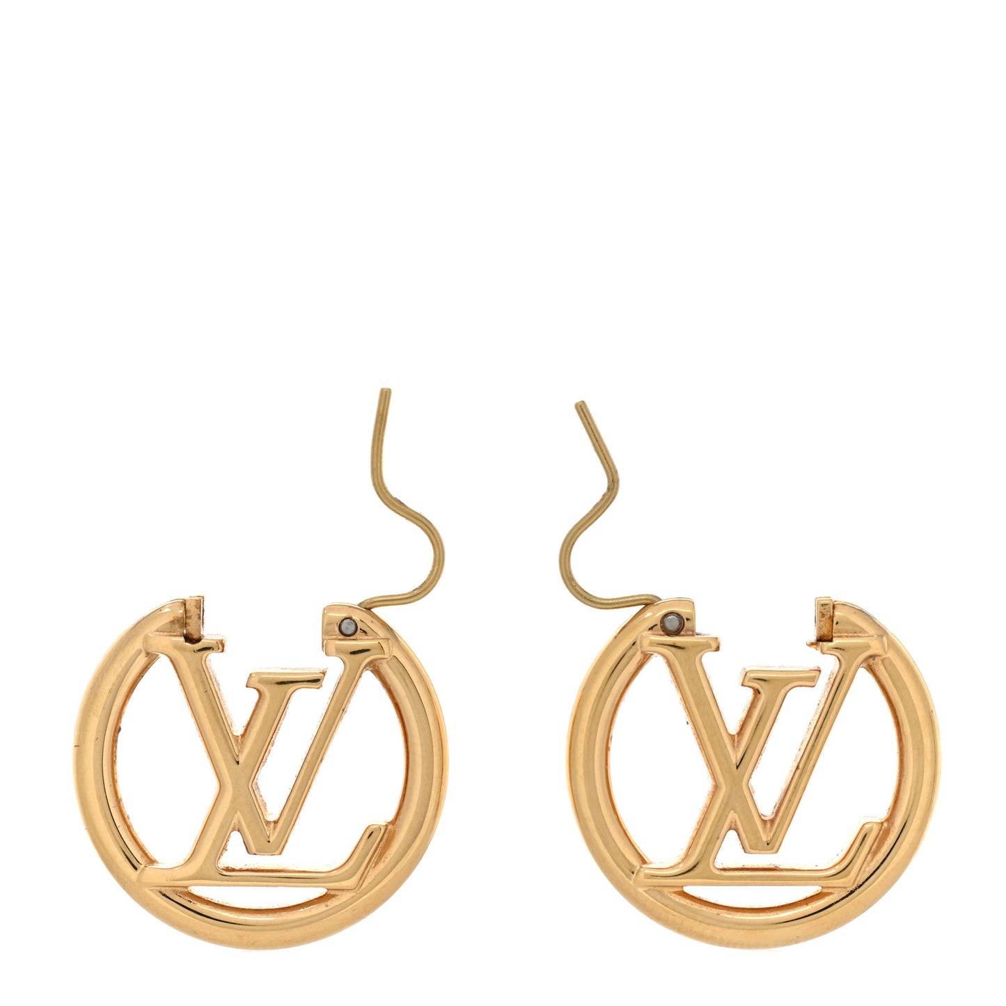 Metal Small Louise Hoop Earrings Gold