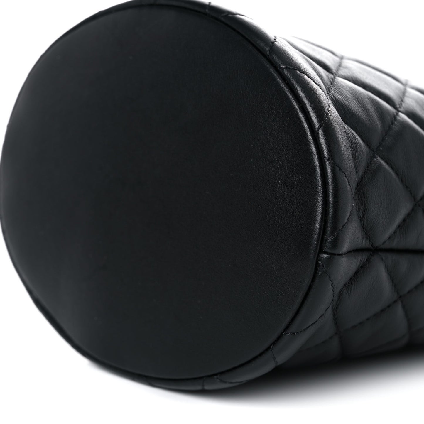 Calfskin Quilted Boy Bucket Bag Black