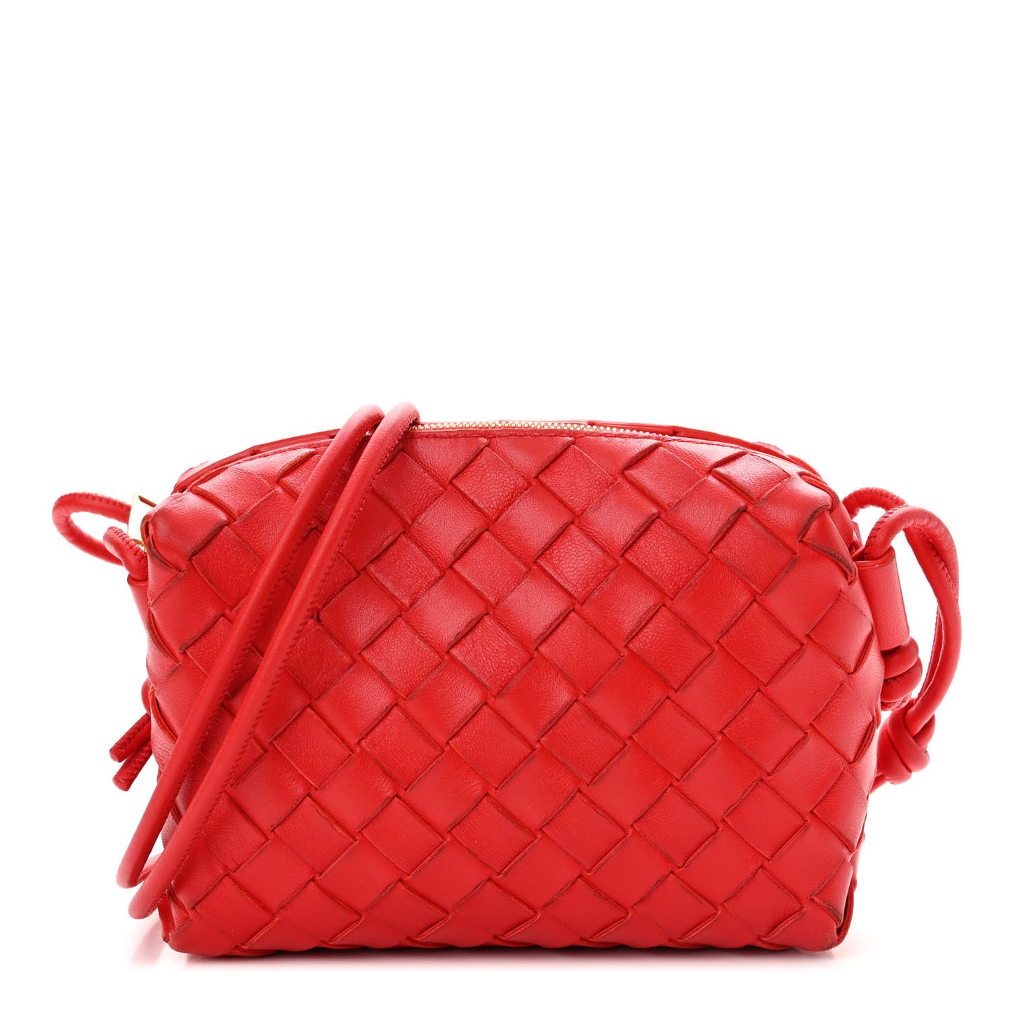Nappa Intrecciato Mini Loop Camera Bag Redstone