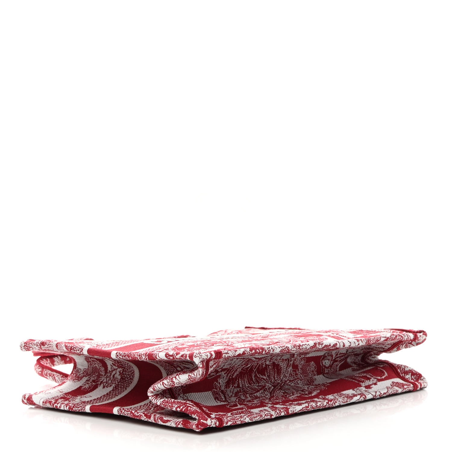 Christian Dior Canvas Embroidered Medium Dioriviera Toile De Jouy Book Tote Red White 4 of 14