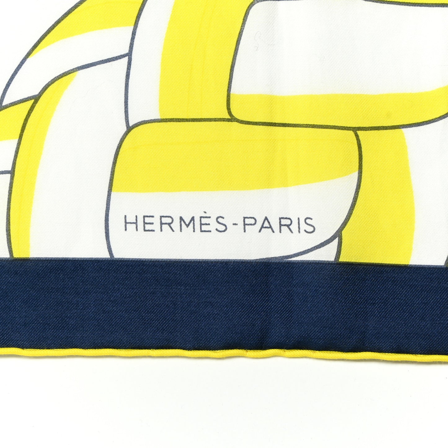 Cotton Silk Carrick Bend Scarf 100 Jaune Citron White