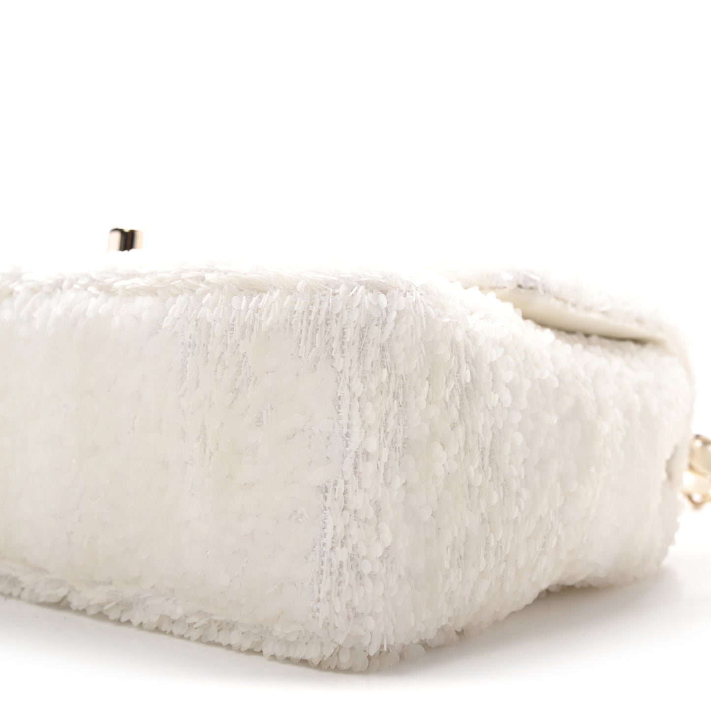 Sequin Mini Rectangular Flap White